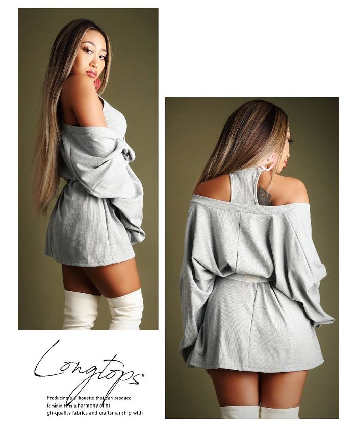 ボムシェル bombshell 長袖カットソー オーバーサイズ トレーナー キャミソール トップス セットアップ 海外 個性派 ダンサー 長袖 インポート Bbomb