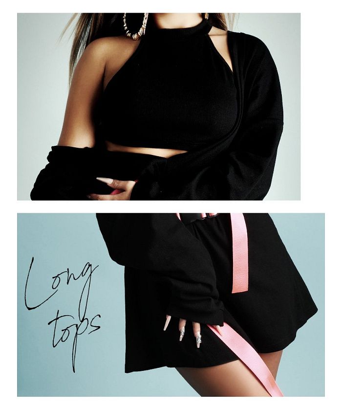 ボムシェル bombshell 長袖カットソー オーバーサイズ トレーナー キャミソール トップス セットアップ 海外 個性派 ダンサー 長袖 インポート Bbomb