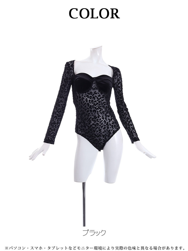 ボムシェル bombshell レオタード ボディースーツ ヒョウ柄 エロい レオタード 黒 インポート ステージ衣装 セクシー シースルー タトゥーメッシュ bombshell