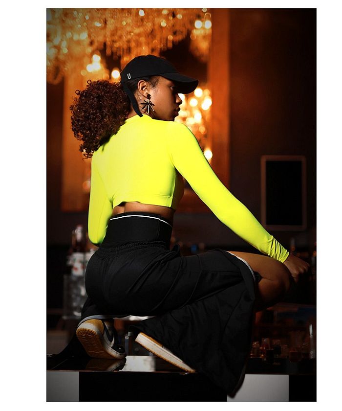 Bombshell pants・sarouel pants shining import fluorescent pants eye-catching reflector slit elastic waist overseas fashion dance costume noticeable bombshell