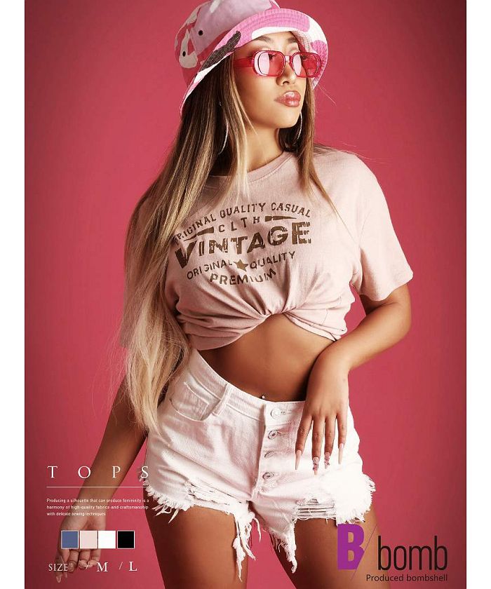 Bombshell short-sleeve T-shirt short-sleeve T-shirt crack logo vintage lesson wear dancer crew neck casual 100% cotton Bbomb