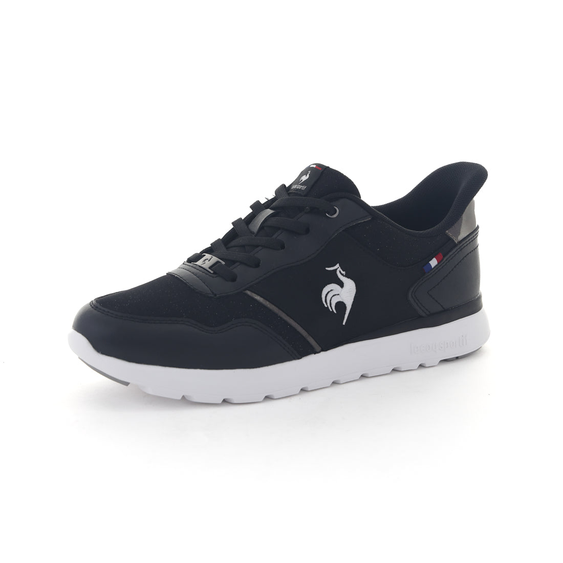 ルコックスポルティフ le coq sportif レディース スニーカー スリッポン LA セーヌ LM SI LU5SSN24LZ ハンズフリー 3E 幅広 軽い 歩きやすい （ブラック/ホワイト） ブラック/ホワイト