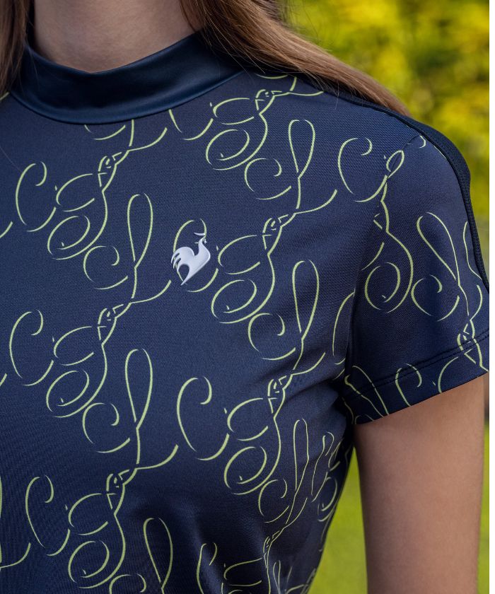 le coq sportif golf All-over Logo Design Short Sleeve Shirt 【RIJOUME】【Outlet】