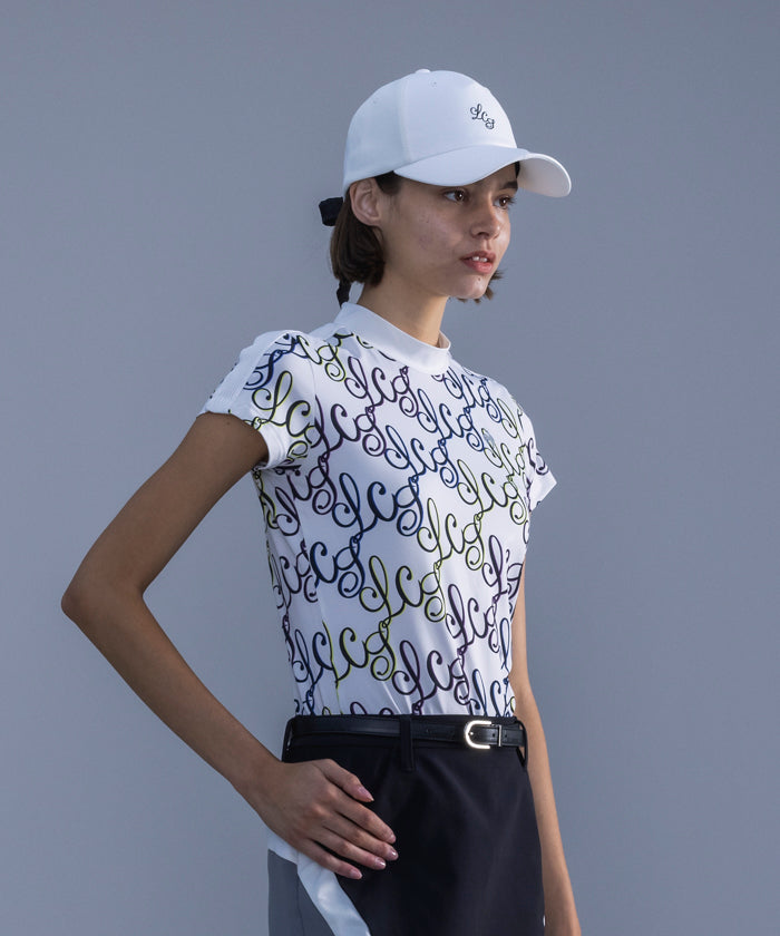 le coq sportif golf All-over Logo Design Short Sleeve Shirt 【RIJOUME】【Outlet】