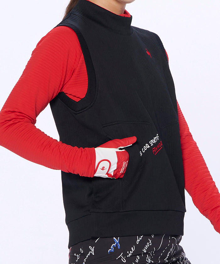 Mock Neck Cut Sew Vest