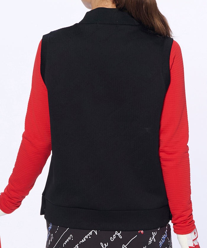 Mock Neck Cut Sew Vest