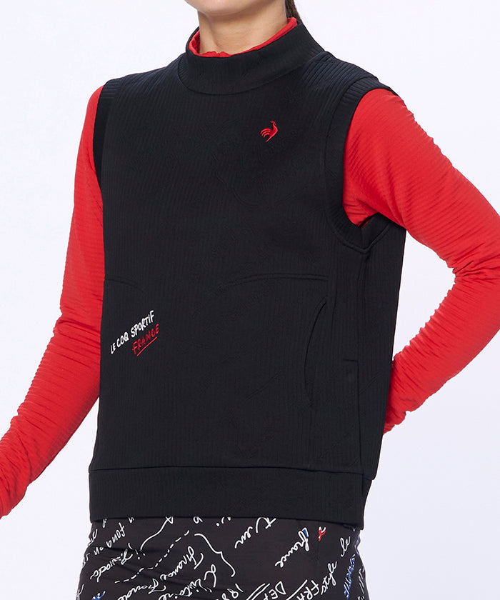 Mock Neck Cut Sew Vest