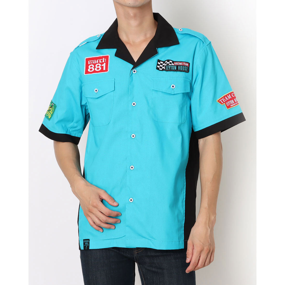 レイトンハウス LEYTON HOUSE LEYTON HOUSE レイトンハウス アニバーサリーモデル メンズ 半袖 ピットシャツ ワーク （01レイトンブルー） 01レイトンブルー