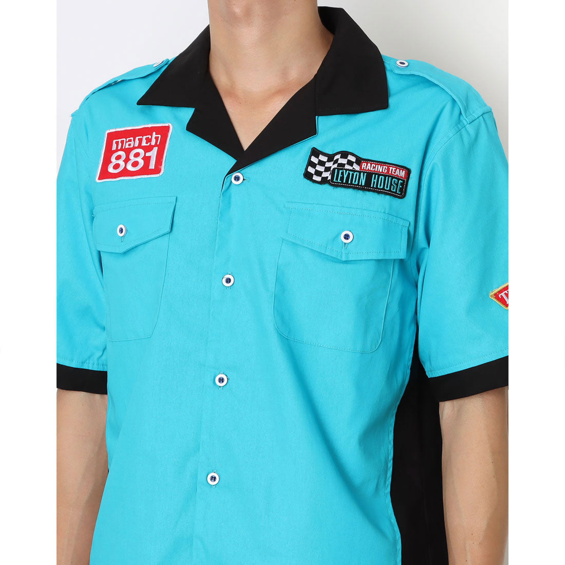 レイトンハウス LEYTON HOUSE LEYTON HOUSE レイトンハウス アニバーサリーモデル メンズ 半袖 ピットシャツ ワーク （01レイトンブルー） 01レイトンブルー