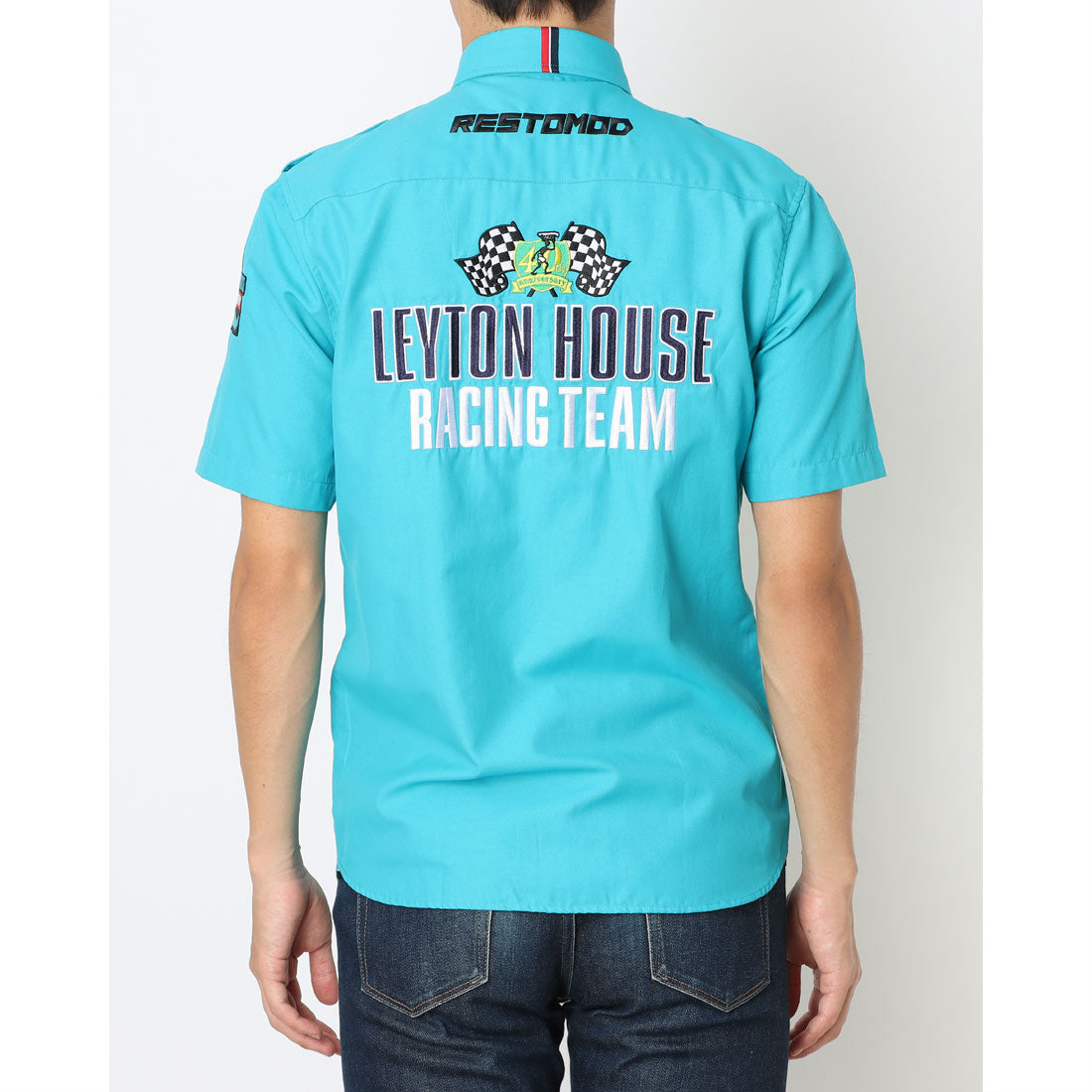 レイトンハウス LEYTON HOUSE LEYTON HOUSE レイトンハウス アニバーサリーモデル メンズ 半袖 レーシングシャツ （レイトンブルー） レイトンブルー