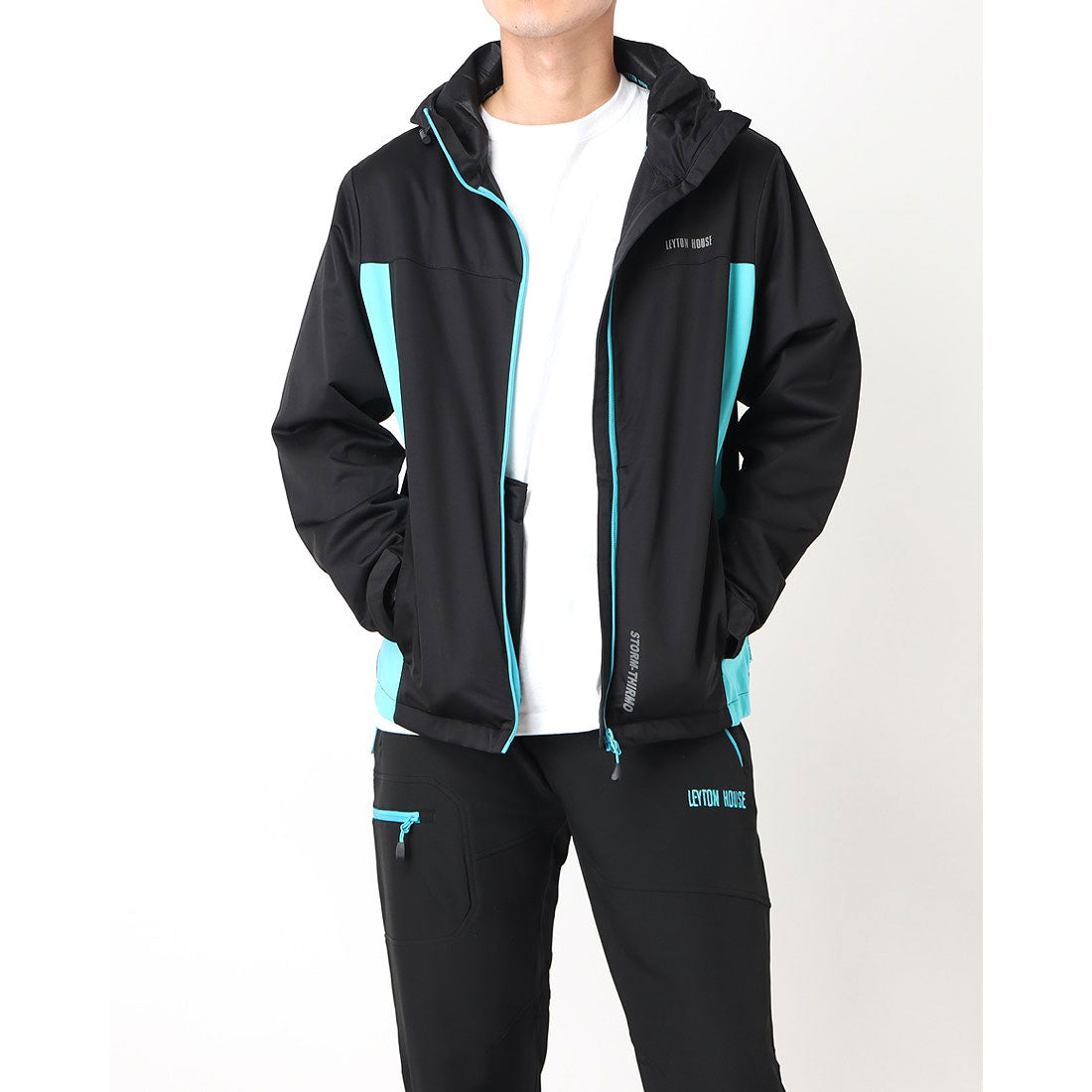 レイトンハウス LEYTON HOUSE LEYTON HOUSE メンズ防風ジャケット,BLACK×BLUE