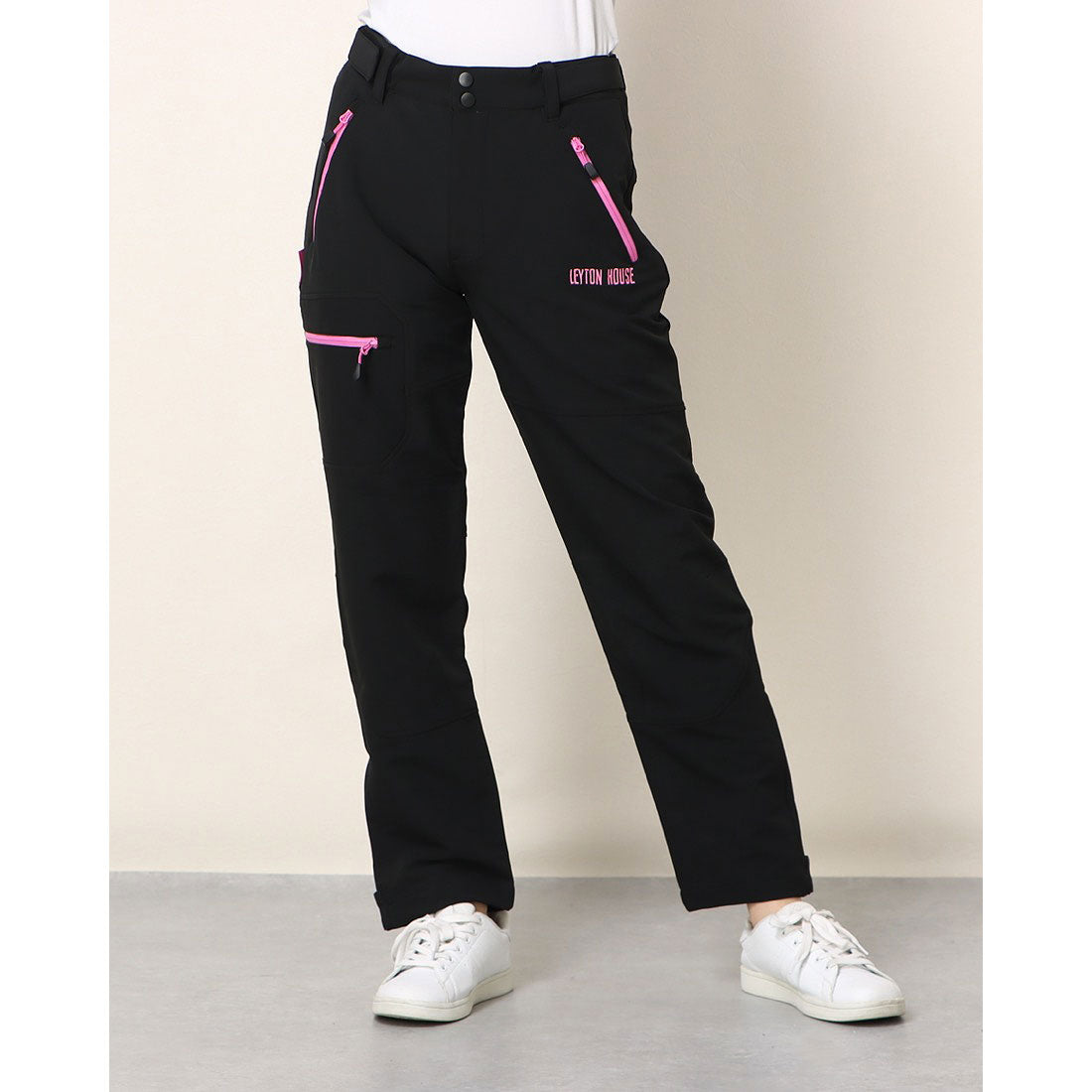 レイトンハウス LEYTON HOUSE LEYTON HOUSE レディースストレッチパンツ,BLACK
