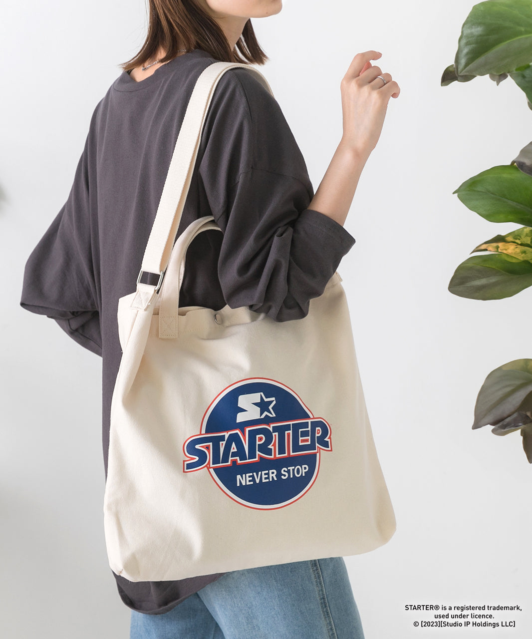 アドティエ ad thie アソートデザイン ショルダー付きトートバッグ,スターター(アイボリー)