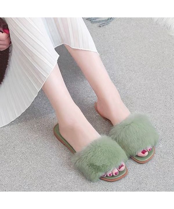 アドティエ ad thie ふわふわ・カラフル ファーサンダル