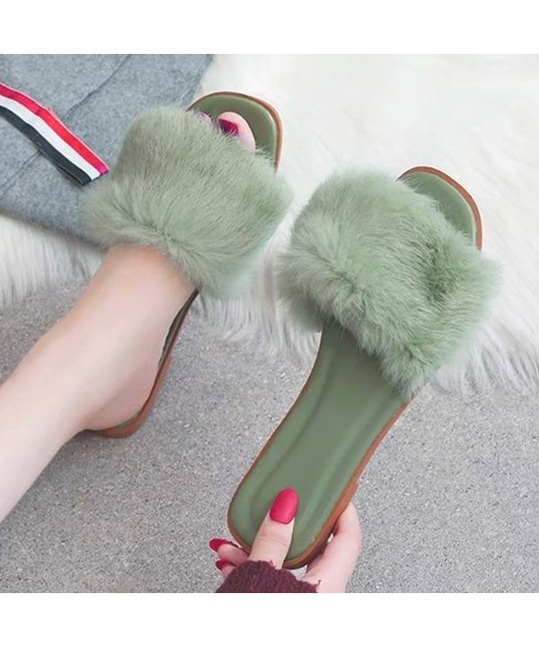 アドティエ ad thie ふわふわ・カラフル ファーサンダル