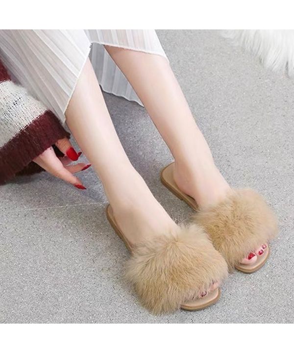 アドティエ ad thie ふわふわ・カラフル ファーサンダル