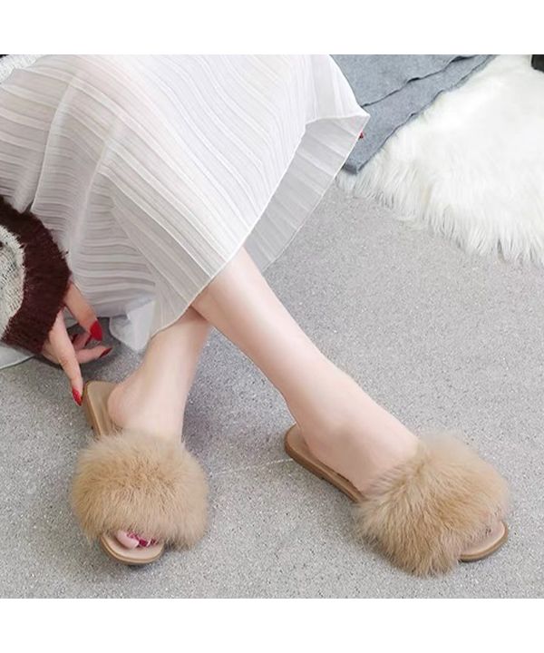 アドティエ ad thie ふわふわ・カラフル ファーサンダル