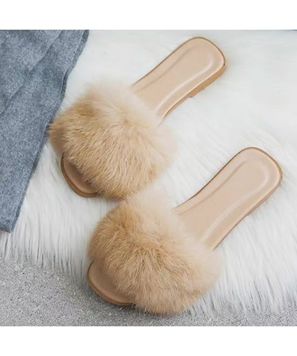 アドティエ ad thie ふわふわ・カラフル ファーサンダル