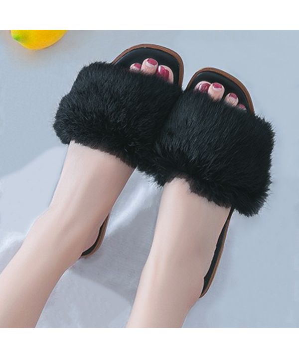 アドティエ ad thie ふわふわ・カラフル ファーサンダル