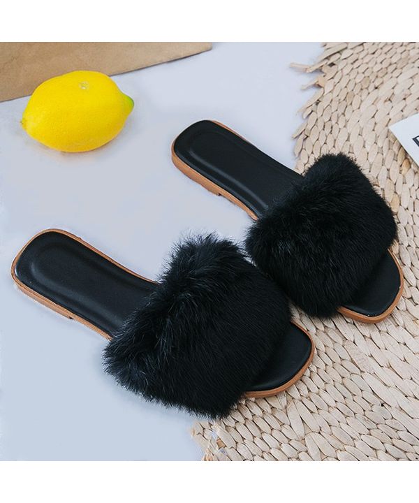 アドティエ ad thie ふわふわ・カラフル ファーサンダル