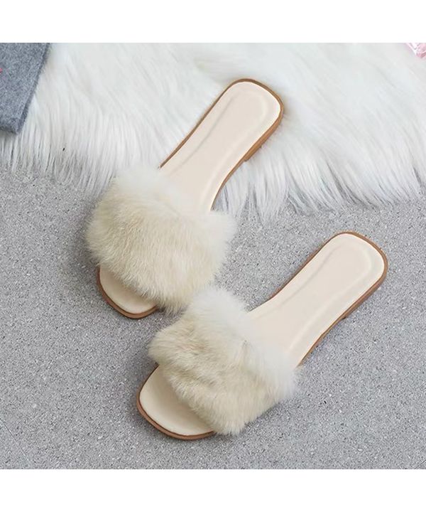 アドティエ ad thie ふわふわ・カラフル ファーサンダル