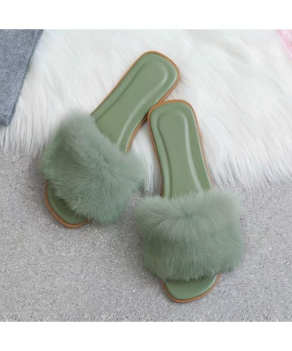 アドティエ ad thie ふわふわ・カラフル ファーサンダル