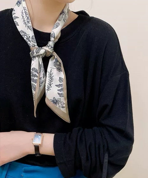 Adthie ad thie 【2024SS New Collection】 Botanical Pattern Narrow Scarf