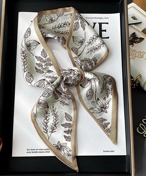 Adthie ad thie 【2024SS New Collection】 Botanical Pattern Narrow Scarf