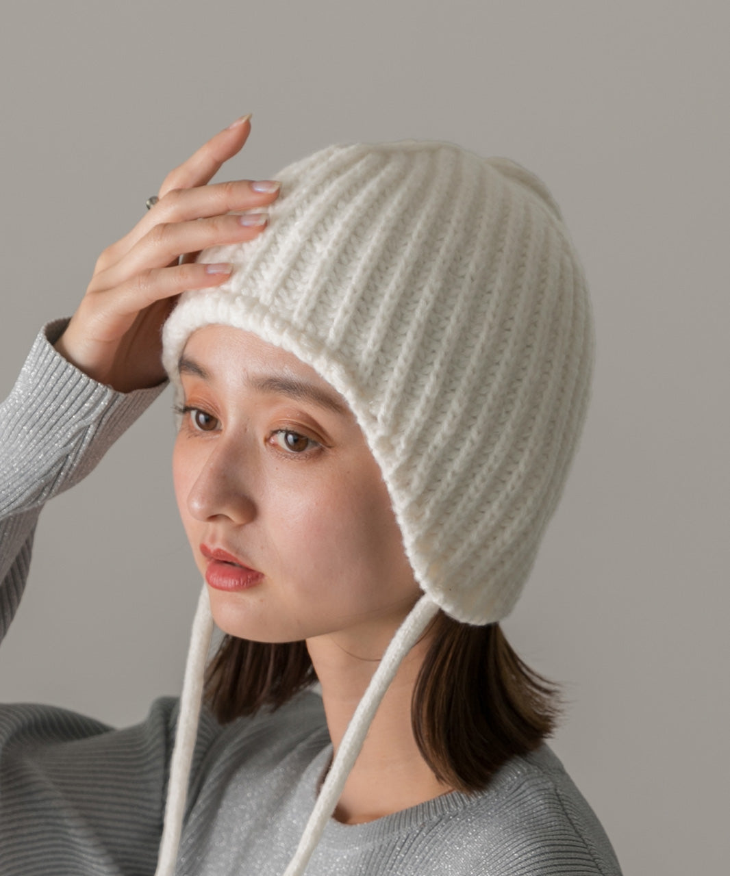 アドティエ ad thie 【2024AW新作】飛行肋紋針織毛帽