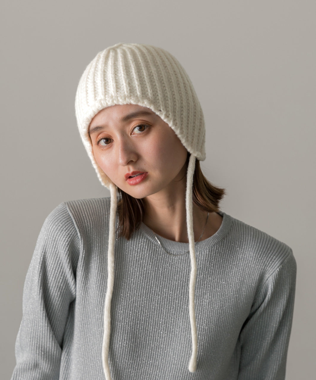 アドティエ ad thie 【2024AW新作】飛行肋紋針織毛帽