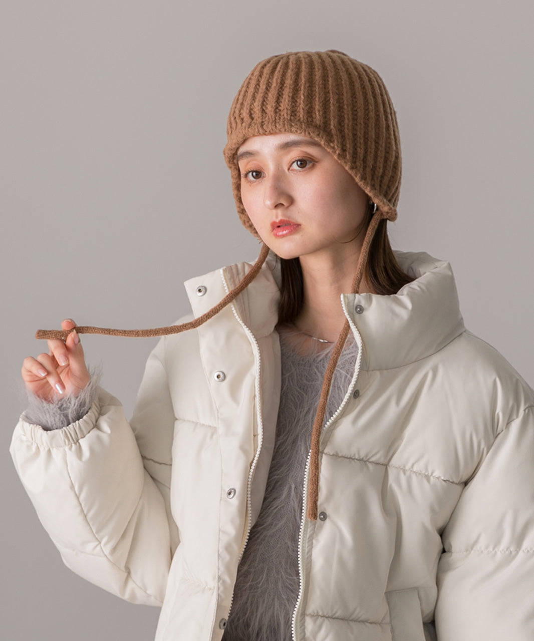 アドティエ ad thie 【2024AW新作】飛行肋紋針織毛帽
