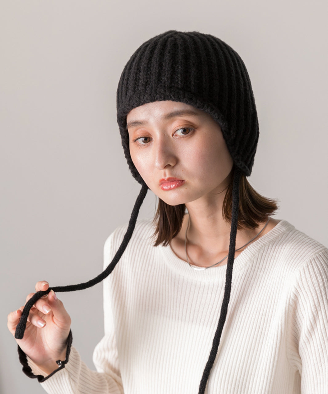 アドティエ ad thie 【2024AW新作】飛行肋紋針織毛帽