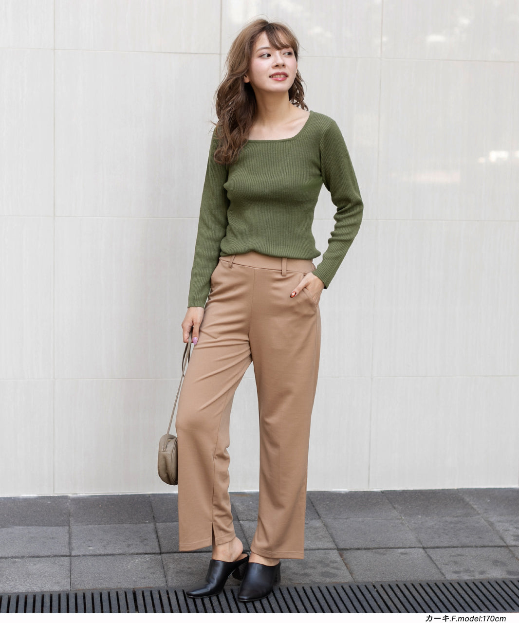 アドティエ ad thie スクエアーニット リブニット トップス レディース 薄手生地 シンプル 長袖 フェミニン カラバリ豊富 秋 冬 （ピンクパープル） ピンクパープル