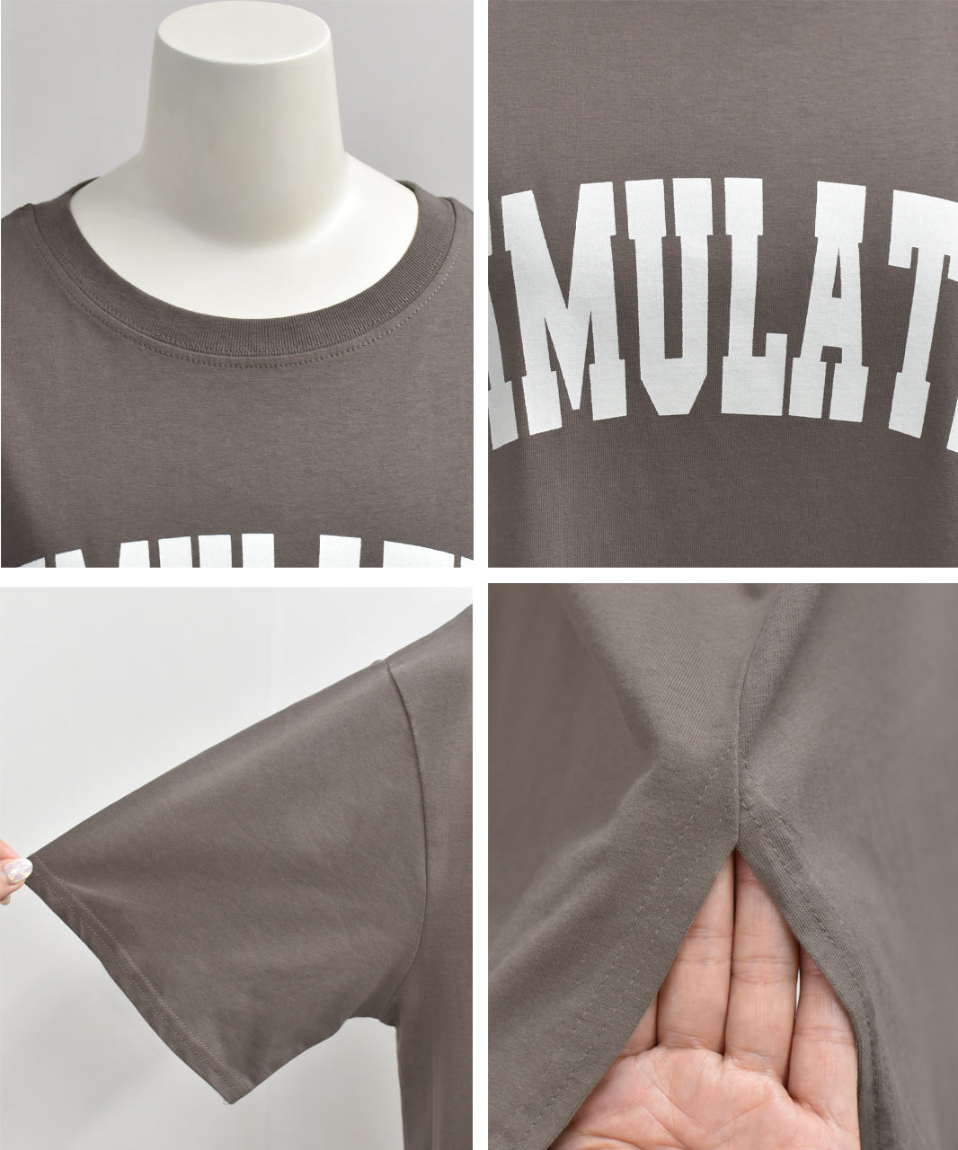 Adthie T-shirt dress short sleeve logo sweatshirt logo print with slit summer