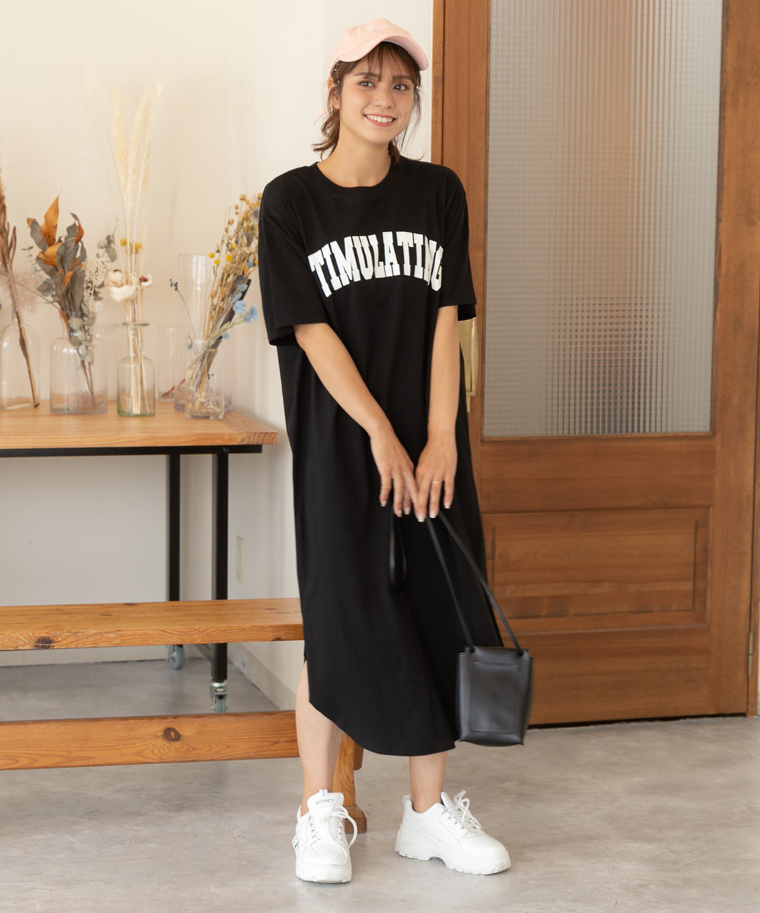 Adthie T-shirt dress short sleeve logo sweatshirt logo print with slit summer