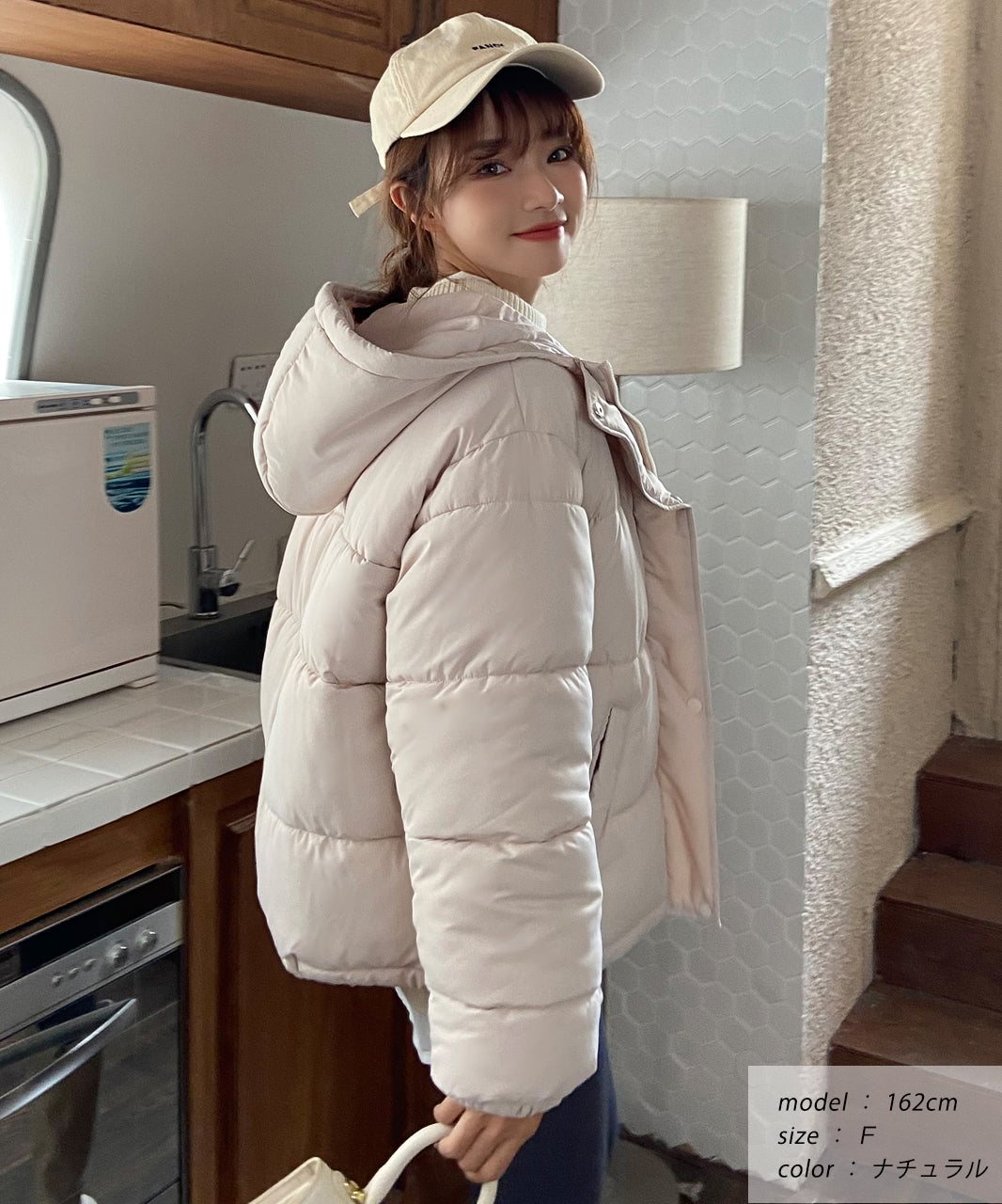 アドティエ ad thie フード付きエコダウンブルゾン