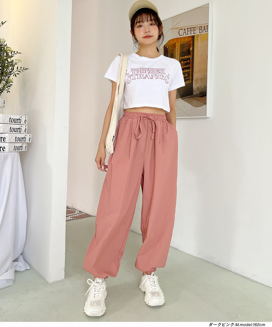 アドティエ ad thie タック ワッシャー加工 カラージョガーナイロンパンツ 夏 夏服