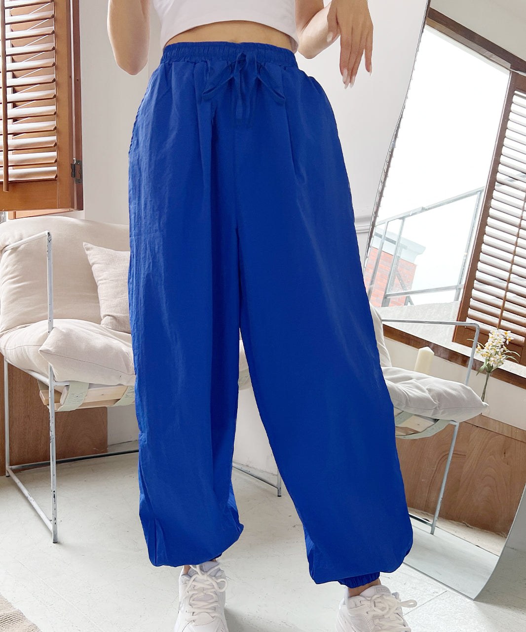 アドティエ ad thie タック ワッシャー加工 カラージョガーナイロンパンツ 夏 夏服