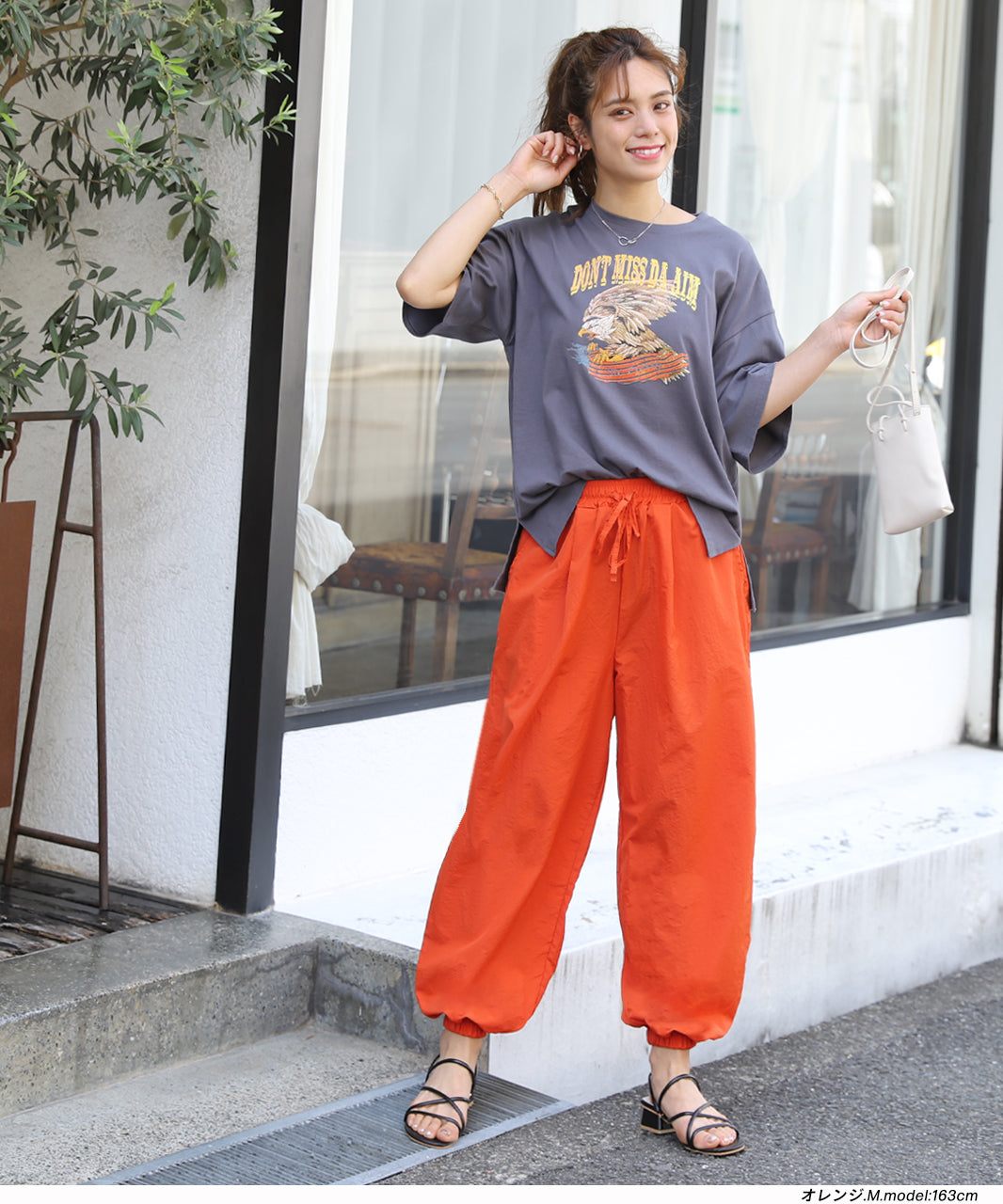 アドティエ ad thie タック ワッシャー加工 カラージョガーナイロンパンツ 夏 夏服