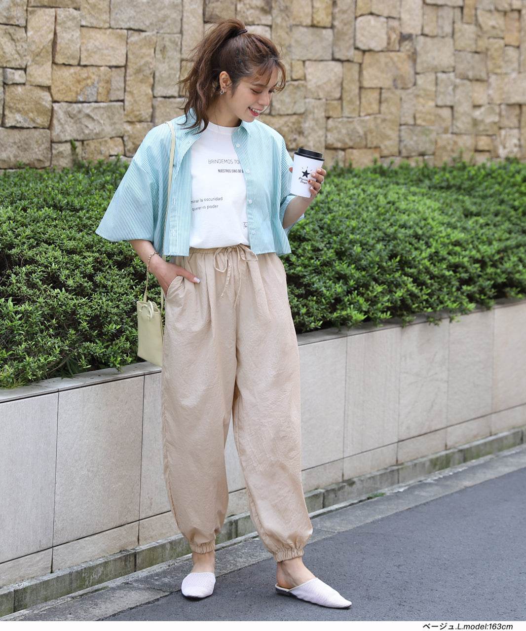 アドティエ ad thie タック ワッシャー加工 カラージョガーナイロンパンツ 夏 夏服