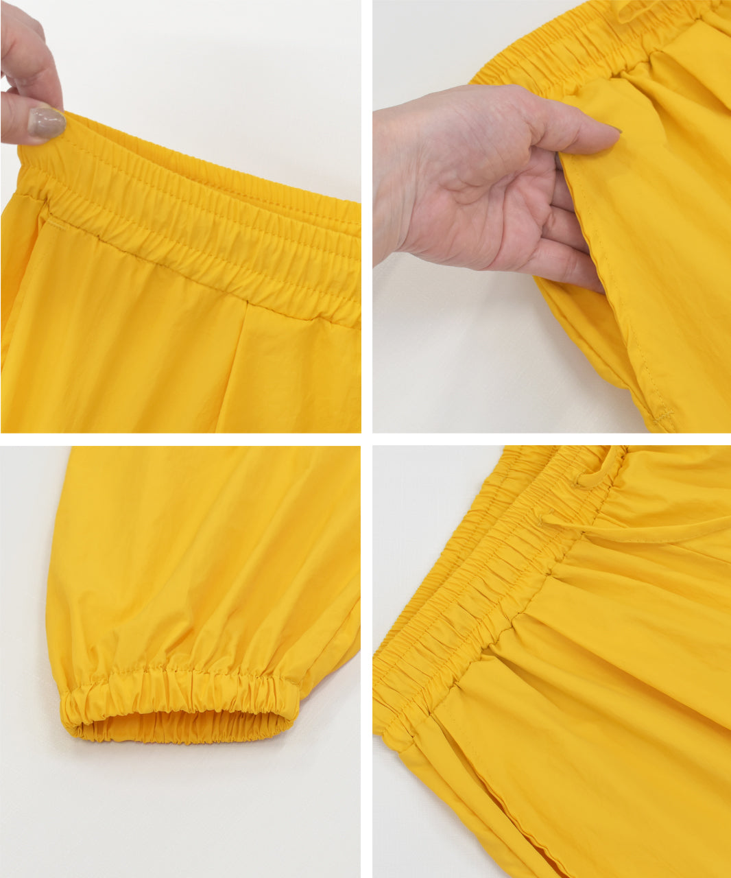 アドティエ ad thie タック ワッシャー加工 カラージョガーナイロンパンツ 夏 夏服