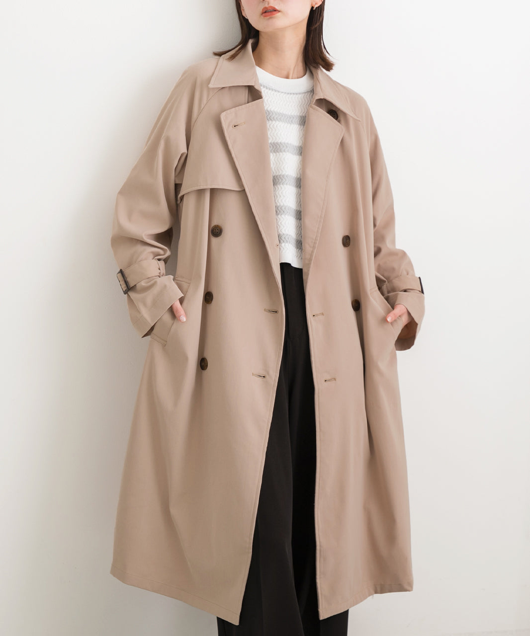 Ad Thie Candy Sleeve Sten Collar Trench Coat Autumn Clothes Autumn Winter Clothes Winter
