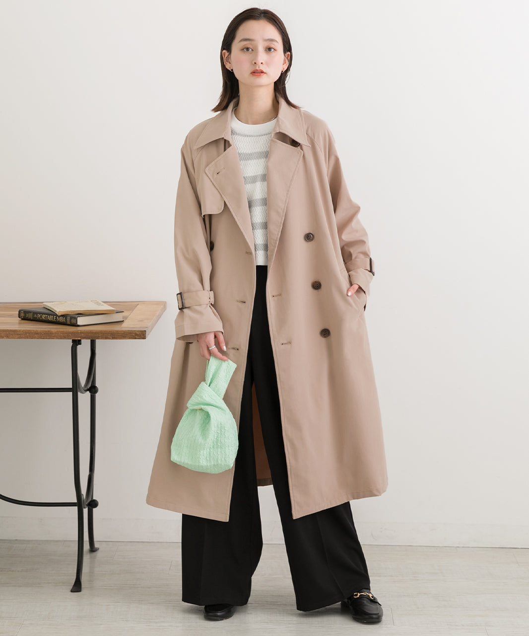 Ad Thie Candy Sleeve Sten Collar Trench Coat Autumn Clothes Autumn Winter Clothes Winter