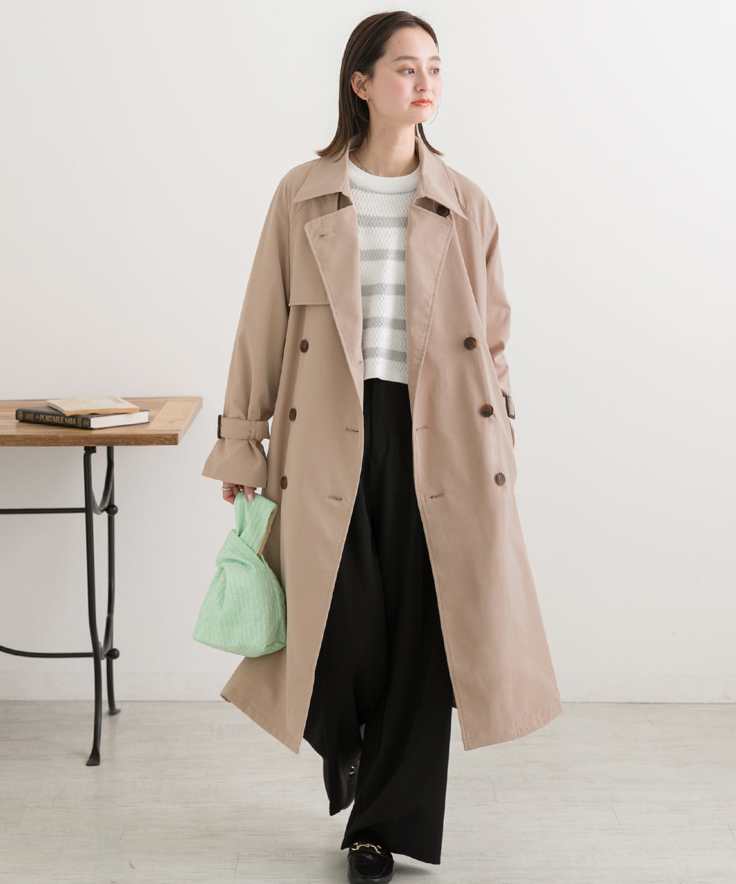 Ad Thie Candy Sleeve Sten Collar Trench Coat Autumn Clothes Autumn Winter Clothes Winter