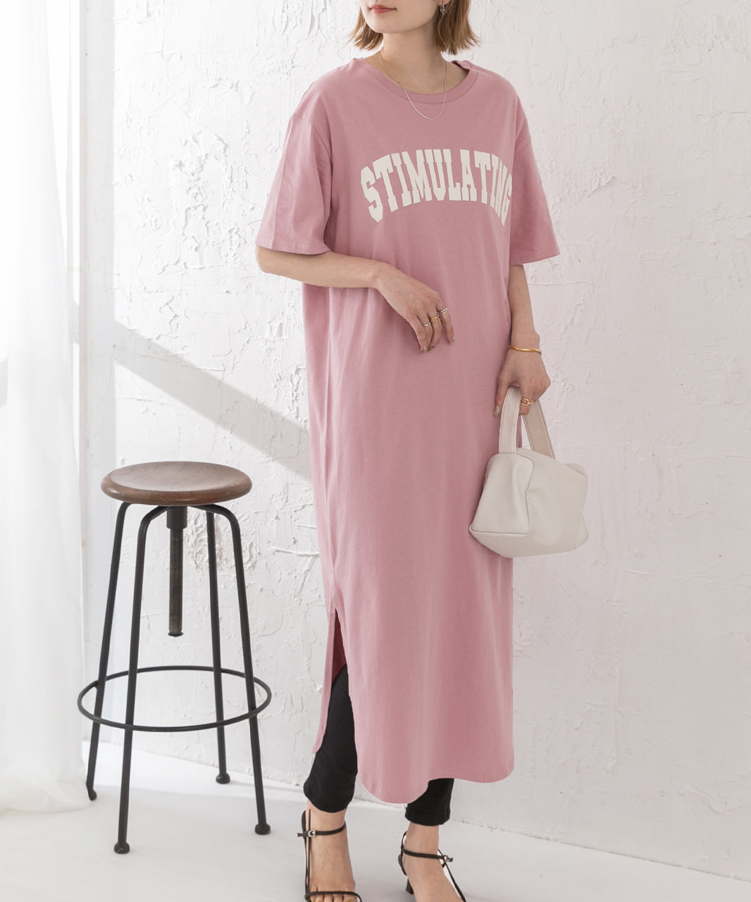 Adthie T-shirt dress short sleeve logo sweatshirt logo print with slit summer