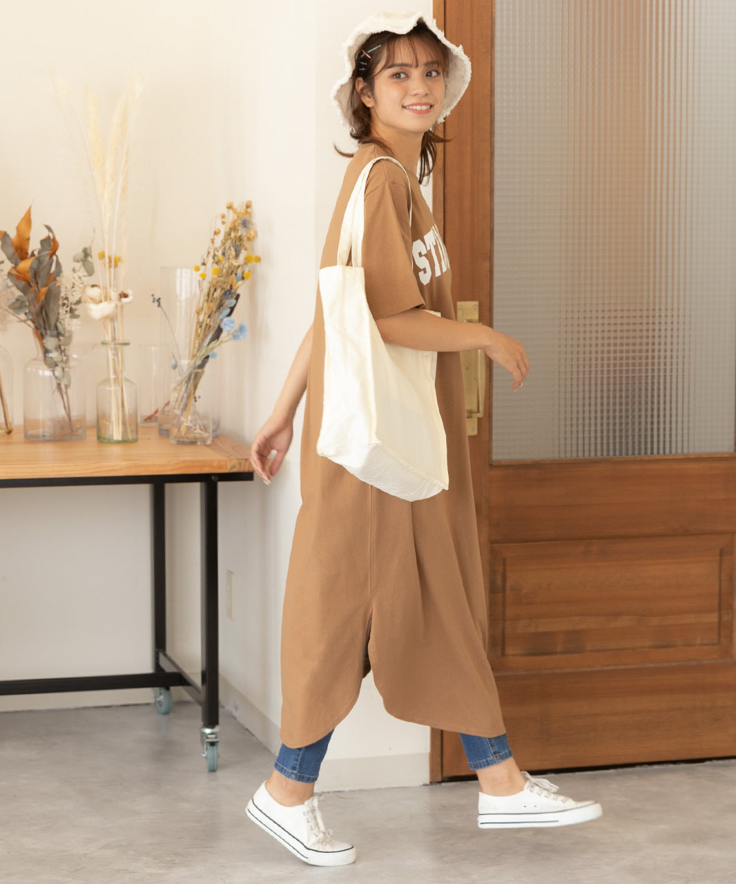 Adthie T-shirt dress short sleeve logo sweatshirt logo print with slit summer