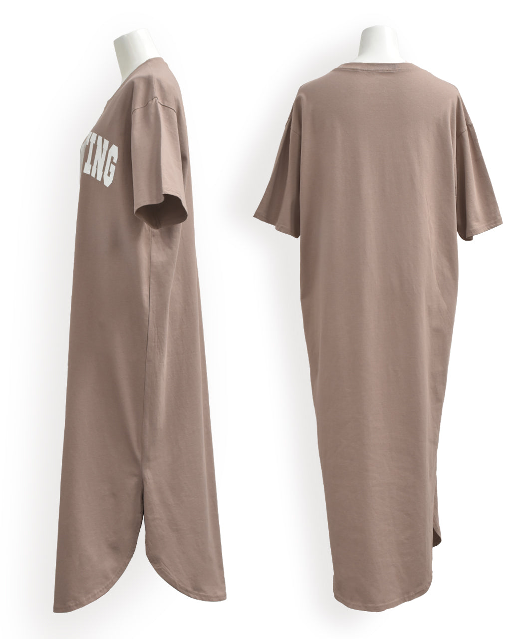 Adthie T-shirt dress short sleeve logo sweatshirt logo print with slit summer
