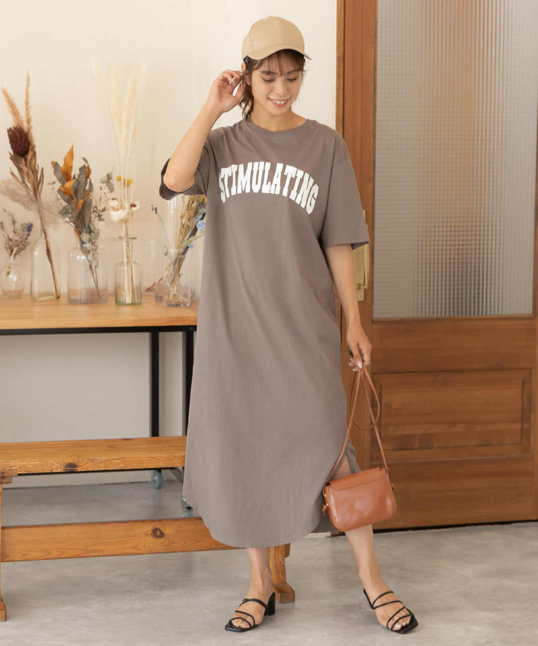 Adthie T-shirt dress short sleeve logo sweatshirt logo print with slit summer