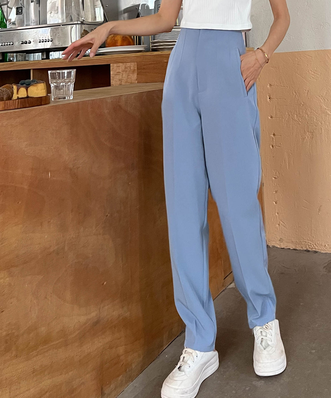 Adthie Tapered Pants Darts Center Press Color Darts Three-Dimensional Spring Clothes Spring