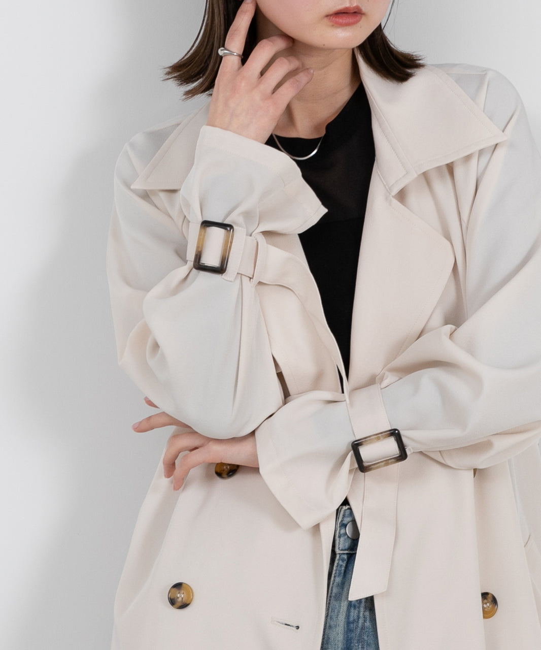 Adthie Candy Sleeve Long Trench Coat Autumn Wear Autumn Winter Wear Winter